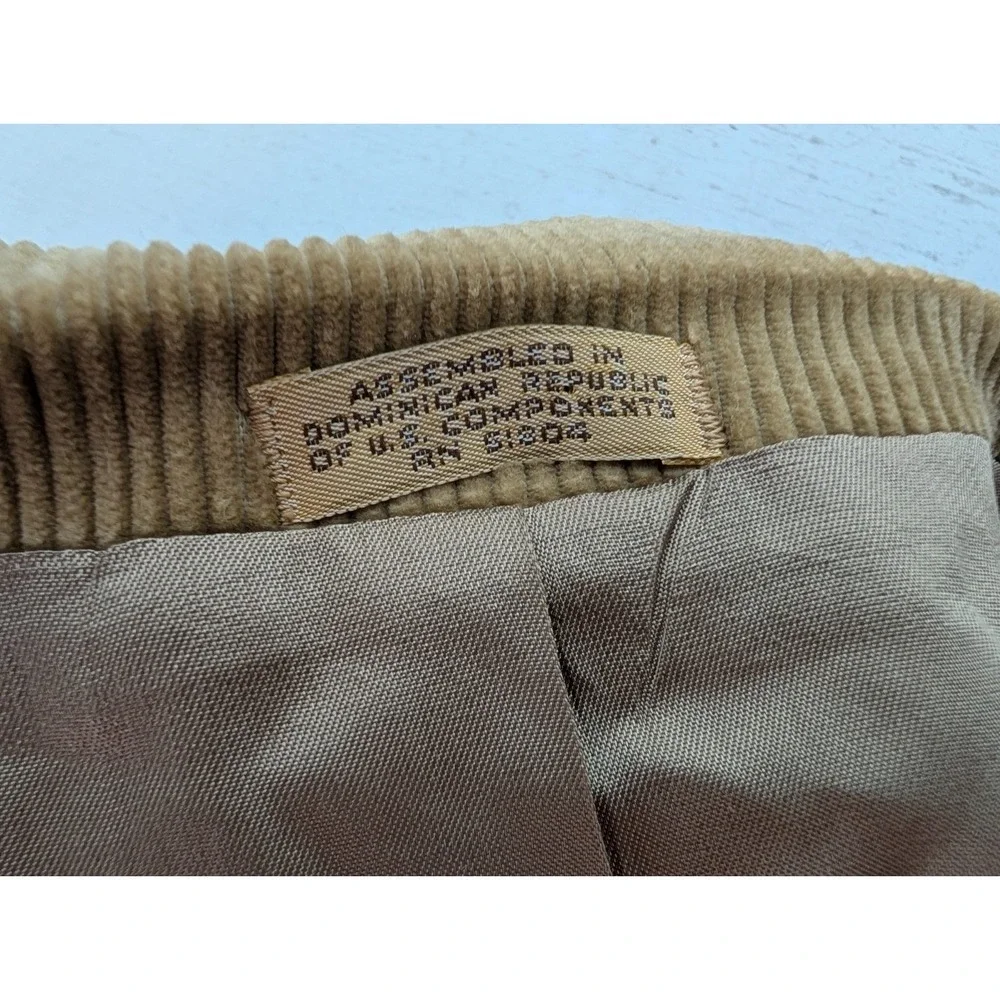 Brookford Corduroy Blazer Jacket Mens Size 44L Faux Suede Elbow Patch Tan Vtg